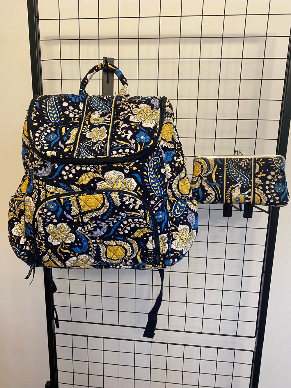 Vera Bradley Ellie Blue Backpack and Wallet SET
